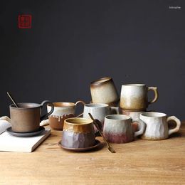 Cups Saucers Ceramic Retro Mug Coffee Cup Latte Japanese Style Tea Wth Handle Kabu Antique Gift Water Mugs