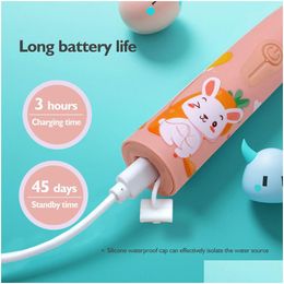 Toothbrush Electric For Children Kids Smart Tooth Brush Soft Sil Cartoon 6 Heads Baby Child Teeth Cleaning Drop Delivery Health Beauty Dh5Pd