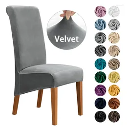 Chair Covers Velvet Cover Stretch Dining Winter Warm Long Back Washable 2 Size For Kitchen Home