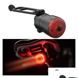 Cykelbelysning ThinkRider Cycling Taillight Bicycle Smart Brake Sensing Light IPX6 Vattentät LED -laddning Bakre 230525 Drop Leverans SPOR OTP3T