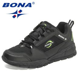 Boots Bona 2022 New Designers High Quality Trekking Shoes Men Hiking Shoes Outdoor Sport Climbing Shoes Man Jogging Walking Footwear
