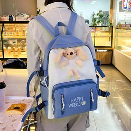 School Bags Female Harajuku Nylon Bag Kawaii Girl College Student Backpack Waterproof Fashion Ladies Book Women Cute