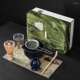Teaware Sets Tradition Matcha Suits With Dumping Of Mouth Bowl Ceramic Egg Beater Tea Spoon Maccha Powder Compact Gift Box