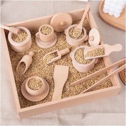 Intelligence Toys Montessori Sensory Enlighten Puzzle Set Simated Kitchen Tea Family Experience Early Childhood Education Wooden 24011 Dhzdg