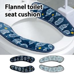 Toilet Seat Covers Cover Winter Soft Flannel Thickened Adhesive Washable Waterproof Warmers Bathroom Supplies