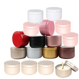 Storage Bottles 50g Aluminium Round Box With Lid For Candle Tea Containers Empty Jar Pot Refillable Cream Cosmetic Container