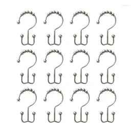 Shower Curtains KX4B 12Pcs Curtain Rings Hook Hanger Reusable Bathroom