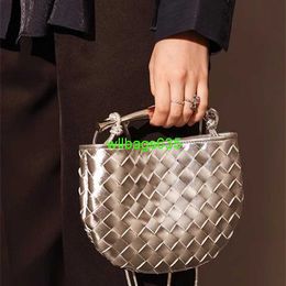 BottegvVenet Tote Bags Sardine Designer Bags Rsemnia Mini Bag Silver Sardine Woven Leather Womens Bag Summer One Shoulder Crossbody Handbag have logo HB3273