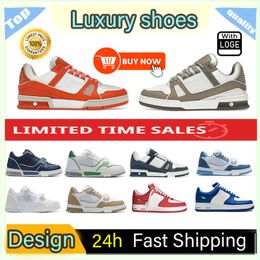 Pure Design Luxury designer casual shoes Logo Embossed Trainer Sneaker triple white pink sky blue black green denim low mens sneakers women trainers