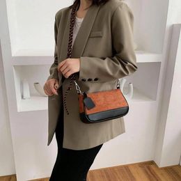 Shoulder Bags Fashion Travel Handbag Portable Zipper Bag Opening Splicing Women Bucket Sling Leather Elegant Messenger