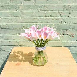 Decorative Flowers 1pcs Artificial Silk 13.5in For Home Kitchen Wedding Table Decoration Beautiful Pink White Calla