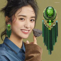 Dangle Earrings Long Ethnic Style Hand-Woven Bohemian Tassel For Women