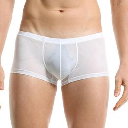 Underpants 1pc Sexy Men's Solid Color Underwear Bulge Pouch Boxers Shorts Summer Ultra Thin Panties Man Briefs