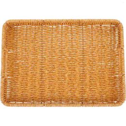 Plates Woven Pallet Bread Storage Basket Serving Hamper Home Tray Rattan Kitchen Trays