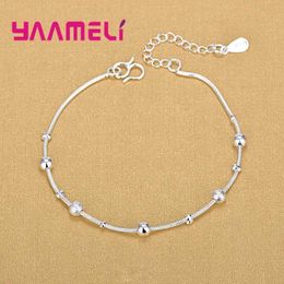 Chain Charm 925 Sterling Silver Water Wave Chain Bracelet Sterling Silver Fashion Womens Sterling Silver Jewellery Q240401