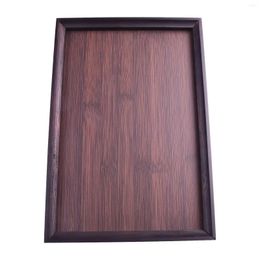 Tea Trays 1pc Bamboo Serving Tray Rectangular Tableware Food Wooden Cup Stand For Kitchen Dinners Party Dessert Bar