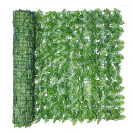 Decorative Flowers Artificial Leaf Screening Retractable Fence UV Fade Protected Privacy Hedging Wall Landscaping Garden Balcony Screen