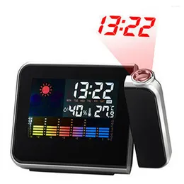 Table Clocks Weather Lcd Digital Alarm Clock Projection Backlight Led Color Display Projector Snooze Hours Home Decor