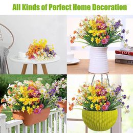 Decorative Flowers Artificial Plastic Simulated Silk For Living Room Table Household Decoration Daisies Fake Plants