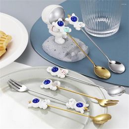 Forks Doll Spoon Cake Fruit Style Cartoon Dinnerware Stainless Steel Special Gift Coffee Mixing Tableware Fork