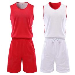 Custom Basketball Uniform Women Men Set 2 Pieces Shorts Vest Doublesided Jerseys 240325