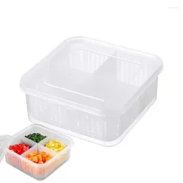 Storage Bottles Refrigerator Organisers With 4 Compartments Box Food-grade Boxes Kitchen Organiser For Fruit Vegetable