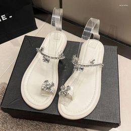 Slippers Crystal Summer Shoes Outdoor Beach Women Slides Fashion Soft Sole Flats Ladies Casual Comfy Sandalias Flip Flops 2024