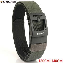 Belts TUSHI automatic tactical pistol with mens metal buckle nylon IPSC 140CM military casual belt mens hunting accessories Q240401