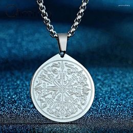 Pendant Necklaces Stainless Steel Vegvisir Viking Necklace For Men Jewellery Slavic Magic Compass Pagan Gift