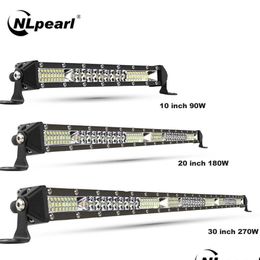 Led Strips Nlpearl Slim Spot Flood Bar Off Road 12V 24V Light Bar/Work For Car 4X4 Truck Atv Suv Boat Lada Barra Lightbar Drop Delive Dhtfc