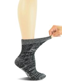 Womens 3 Pairs Bamboo Non-Binding Quarter Thick Warm Winter Socks with Seamless Toe and Full Cushion240401