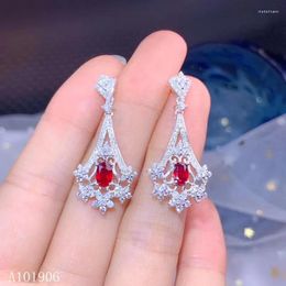 Stud Earrings KJJEAXCMY Fine Jewellery 925 Sterling Silver Inlaid Natural Ruby Female Support Review Luxury Vbfg