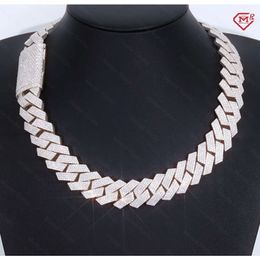 Luxury Hip Hop Cuban Chain 16mm 4 Rows Thick Necklace 925 Sterling Silver Moissanite Cuban Link Chain
