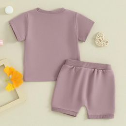 Clothing Sets Baby Girl Summer Outfit Daddys Little Short Sleeve T-Shirt Elastic Waist Shorts Set Casual