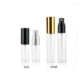 Storage Bottles 500pcs 5ml 10ml Transparent Glass Spray Bottle Small Cosmetic Packing Atomizer Perfume Liquid Container SN1559