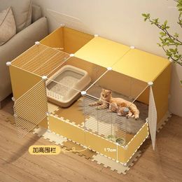 Cat Carriers Home Indoor Cages Villa Super Large Free Space Toilet Integrated Delivery Room Luxury House Pet Product Q