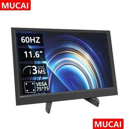 Monitors Mucai 11.6 Inch Portable Monitor 16 9 60Hz Game Sn 45% Ntsc 250Cd/M ² Laptop Xbox Ps4/5 Switch Display Type-C Interface 24032 Otfsk