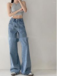 Women's Jeans 2024 Summer TVVOVVIN Street Sense Sagging Wide Leg High Waist Slim Loose Relaxed Floor Sweeping Straight Pants LX85