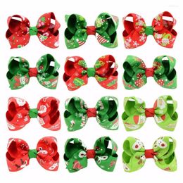 Dog Apparel Pet Cats Grooming Accessories Clips Cat Hair Bow Hairpin Christmas Print Clip