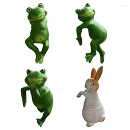 Garden Decorations Flower Pot Hugger Climbing Frog Resin Creative Three Dimensional Animal Sculpture Figurines Decoration Ornaments