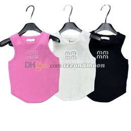 Women Summer Sport Vest Shiny Rhinestone Tanks Top Outdoor Gym T Shirt Crew Neck Vests