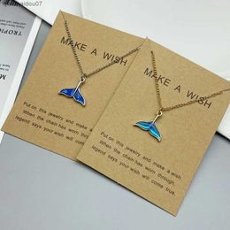 Pendant Necklaces New Design Animal Womens Necklace Fashionable Whale Tail Fish Charming Beauty Fish Tail Necklace Jewelry Gift NecklaceL2404