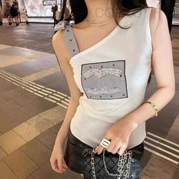 Women's Swimwear designer Niche camisole vest 24 summer new product French socialite girl studded bead ribbon short slim fit top WGS0