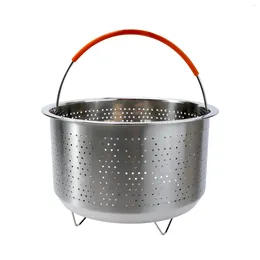 Double Boilers Steamer Basket Pot 1pcs Home Silicone Handle Stainless Steel For Pressure Cooker Steam Replacement