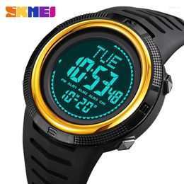 Wristwatches SKMEI World Time Compass Stopwatch Timing Date 3 Groups Ring Alarm Week Countdown Luminous Hour 24 Hours 2147