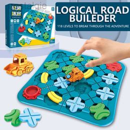 Blocks Logical Road for Kids Marble Run Montessori Puzzle Car Track Toy Race Car Rail Blocks Track Rail Building Construction Game 240401
