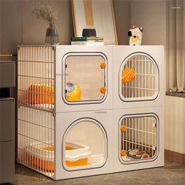 Cat Carriers Home Cages Litter Box Integrated Household Villa Indoor Fence Cabinet With Closed Toilet Cage House Pet Supplies