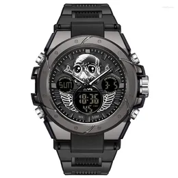 Wristwatches UTHAI Watch For Men Brand Outdoor Sports Original Style Skull Waterproof Alarm Clock Male's Multifunctional Electronic Watches