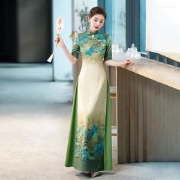Ethnic Clothing Ao Dai Vietnam Traditional Dress Vintage Qipao Evening Gown China Vietnamese Chinese Oriental Dresses Long