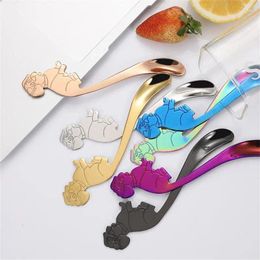 Spoons Long Handle Tableware Seven Colours Available Mirror Polishing -grade Stainless Steel Exquisite Appearance Creative Dog Spoon
